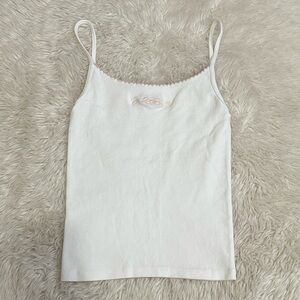 Brandy Melville Ribbon Bow Top with Pink Accent